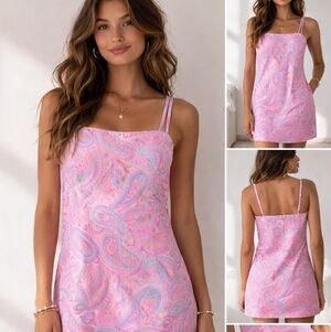 Jones New York Pink Paisley Mini Dress